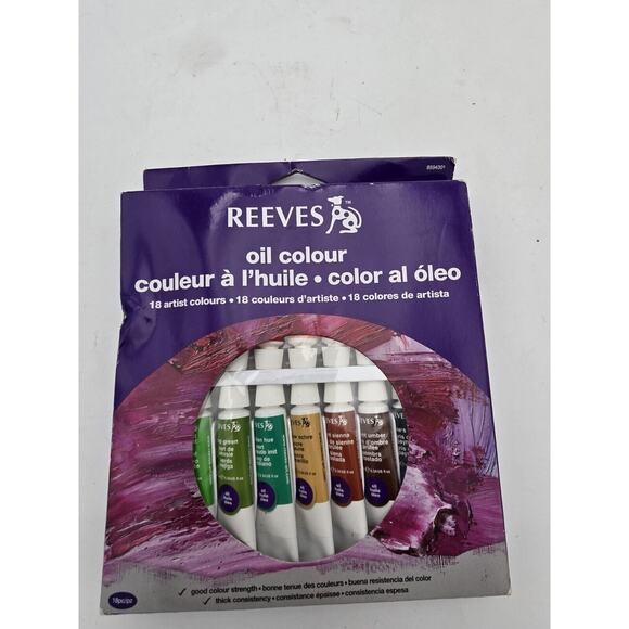 Reeves 18 Tubes Professional Artist Oil Color Set #8593301 Brand New - Picture 1 of 6